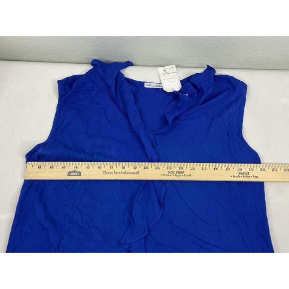 Culture Code Women Small Blue Ruffle Top Sleeveless Lightweight Casual NWT - Picture 8 of 9